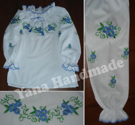 Вишиванка для дівчинки - Незабудки